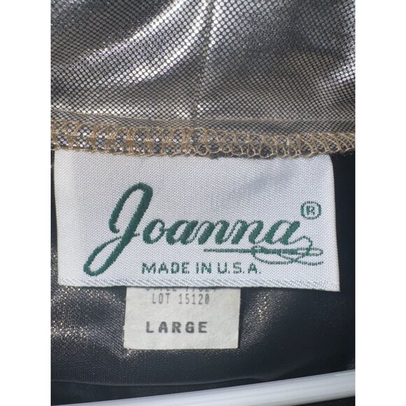 Metallic Silver 2-Piece Set Open Front Duster Jacket & Short Sleeve Top Womens S - Picture 7 of 12